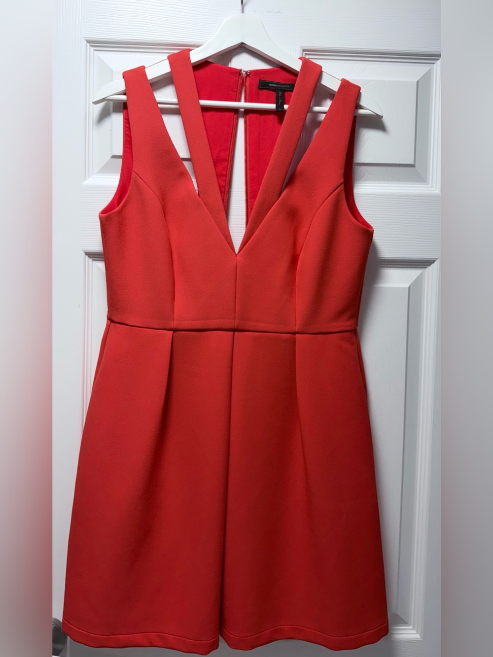 BCBG Sleeveless V-Neck Red Dress